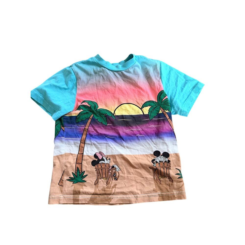 Adorable Disney Minnie Mickey Mouse Beach Tee - Girls Medium